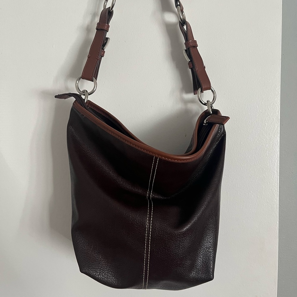 Dark Brown Leather Shoulder Bag